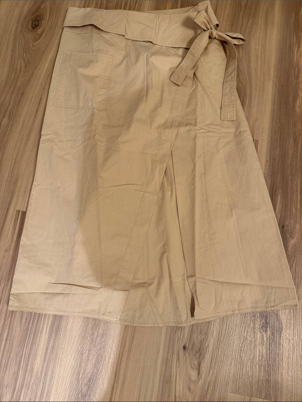 INSPR by TEZZA unique women’s Asymmetrical Wrap Skirt in Tan size M NWT
